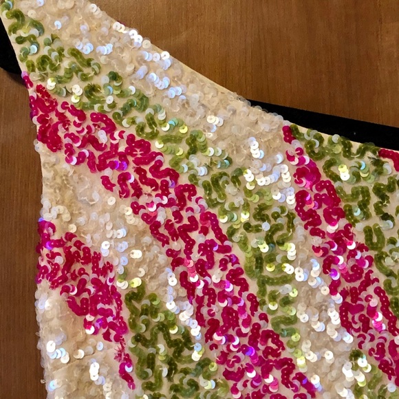 Colorful sequined one shoulder top - Picture 5 of 10